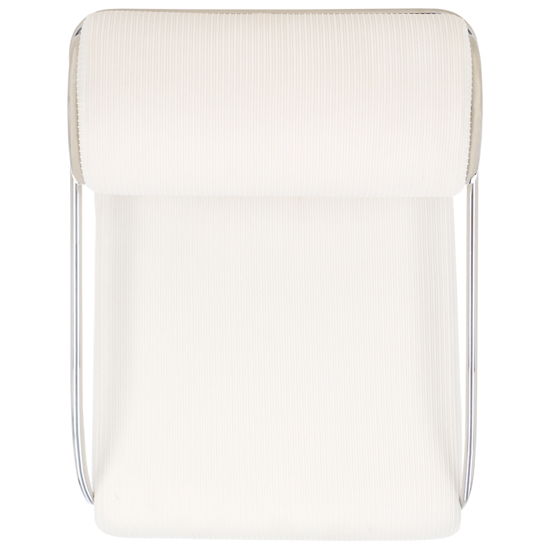Safavieh Bethann Stainless Steel Frame Accent Chair in White / Silver