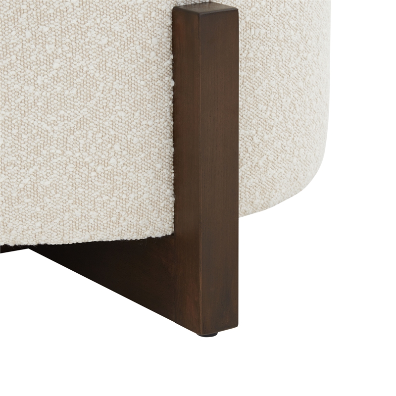 Safavieh Danylyn Wood Storage Ottoman  in Cream / Brown