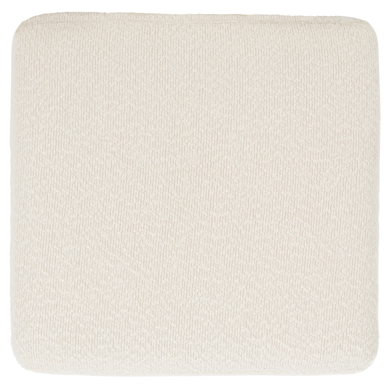 Safavieh Jessa Square Wood and Iron Ottoman in Ivory / Brass