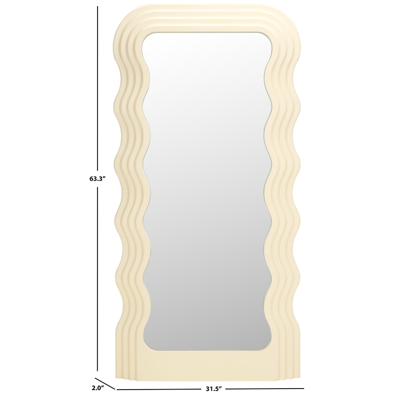 Safavieh Mahya Wood and Iron Mirror in White