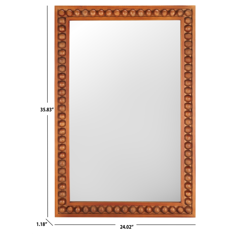 Safavieh Olena Wood Mirror in Red / Brown