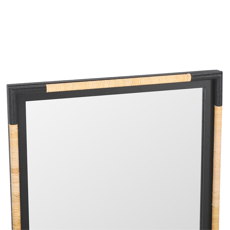Safavieh Renah Wood and Iron Mirror in Natural / Black