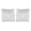 Safavieh Shag Modish Polyester Metallic Pillow in Silver