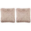 Safavieh Shag Modish Polyester Metallic Pillow in Bronze
