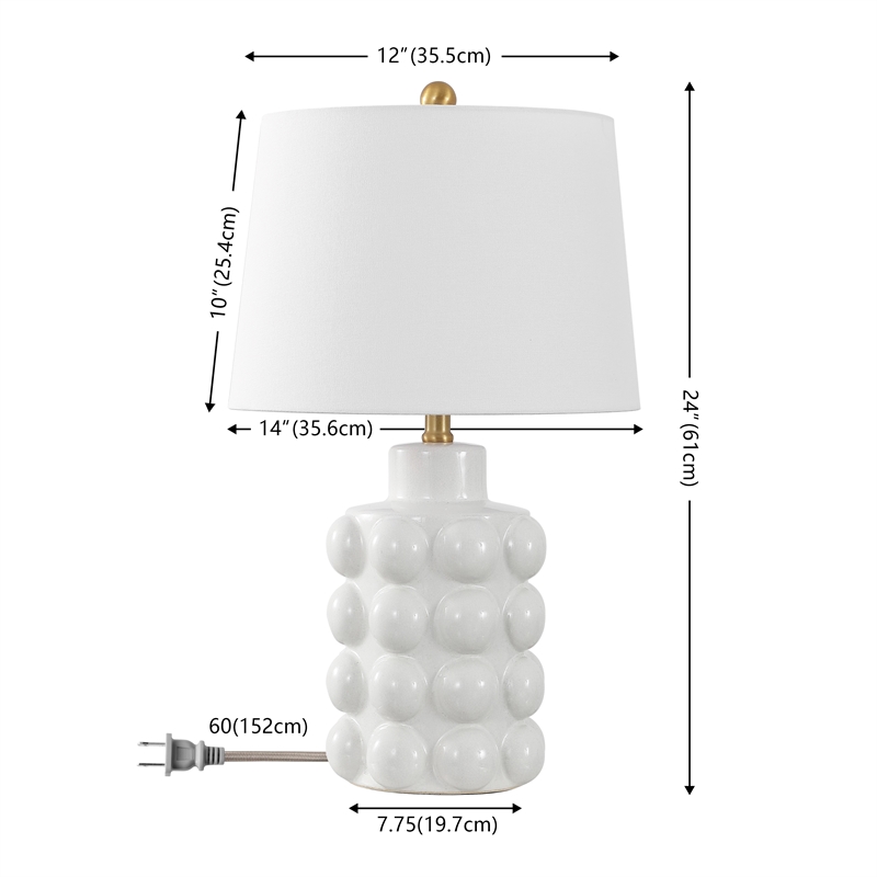 Safavieh Konny Ceramic Table Lamp in White