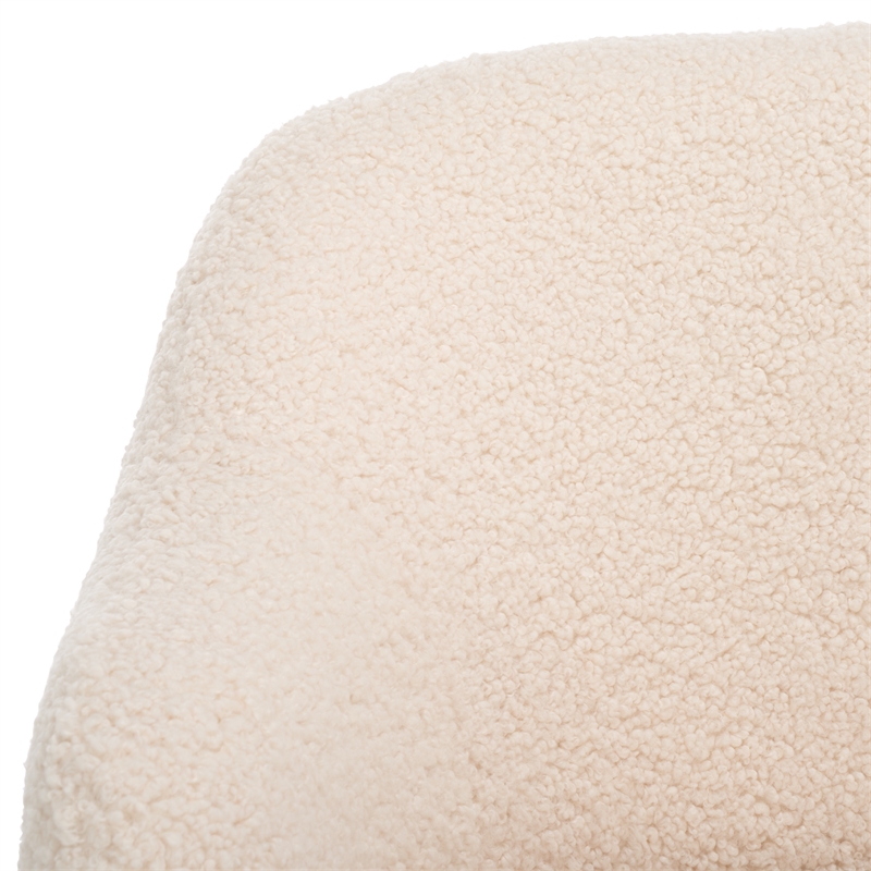 Safavieh Theoden Wood and Iron Swivel Accent Chair in Off White