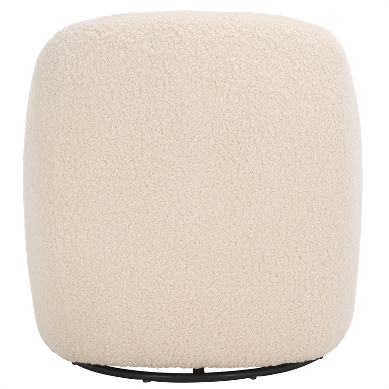 Safavieh Theoden Wood and Iron Swivel Accent Chair in Off White