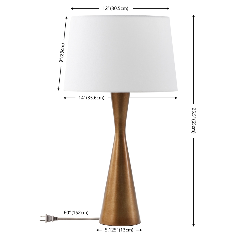Safavieh Edie Resin Table Lamp in Brass