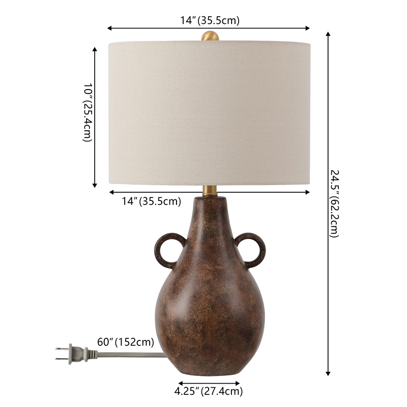 Safavieh Shiloh Ceramic Table Lamp in Brown
