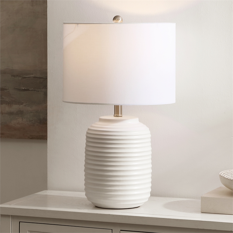 Safavieh Elio Ceramic Table Lamp in White