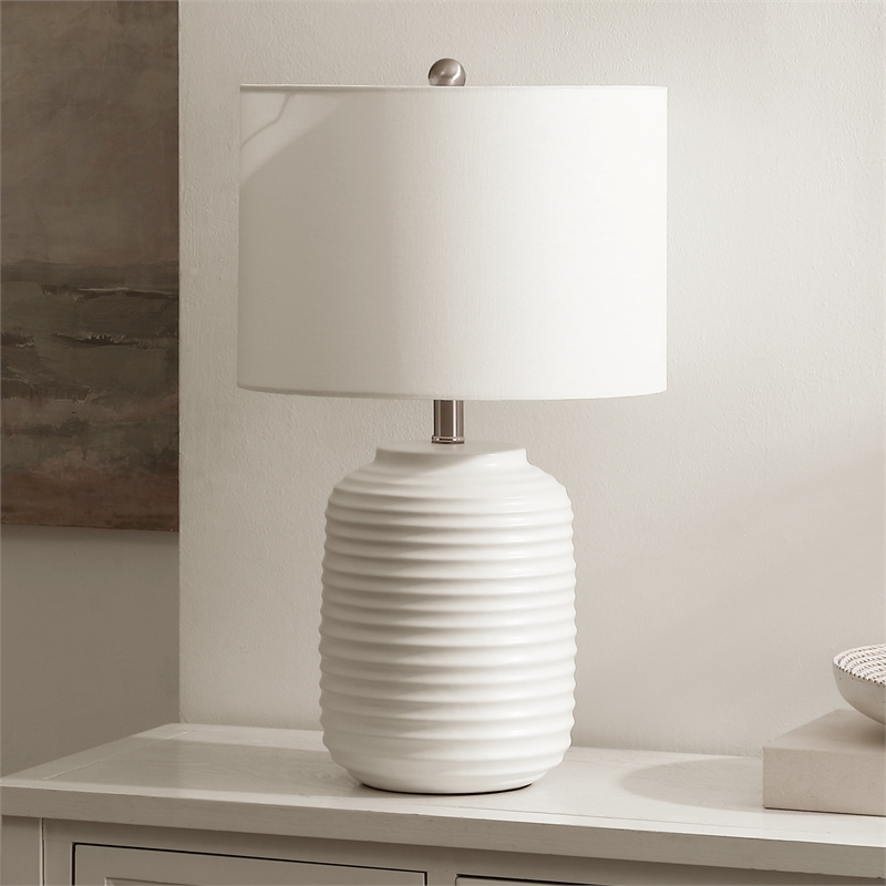 Safavieh Elio Ceramic Table Lamp in White