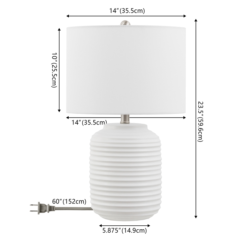 Safavieh Elio Ceramic Table Lamp in White
