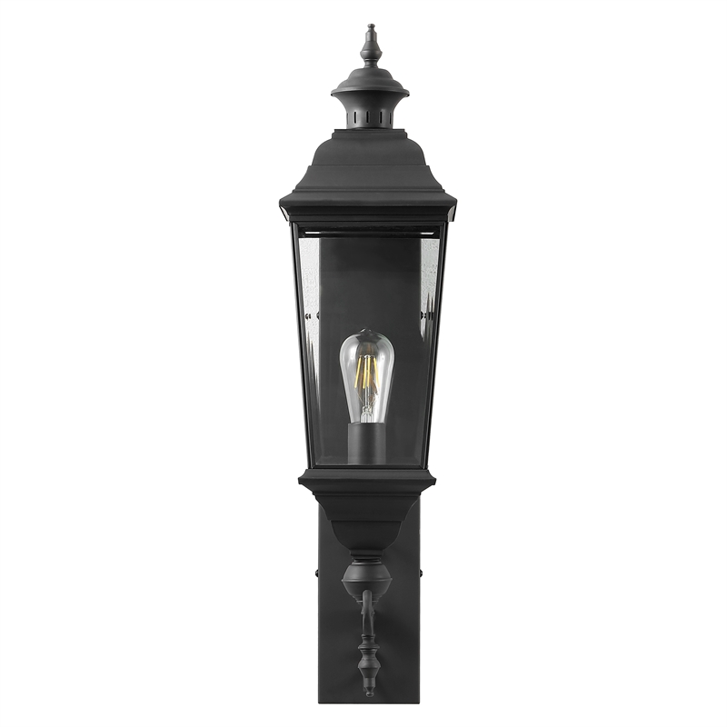 Safavieh Braden Metal and Glass Outdoor Wall Sconce in Black