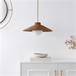 Safavieh Kalena Rattan and Metal Pendant in Natural / Brass