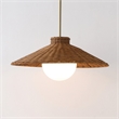 Safavieh Kalena Rattan and Metal Pendant in Natural / Brass
