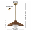 Safavieh Kalena Rattan and Metal Pendant in Natural / Brass