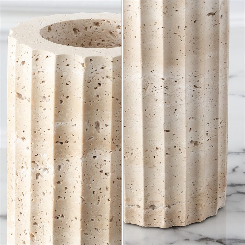 Safavieh Teroi Travertine Vase Set 2 in Sand
