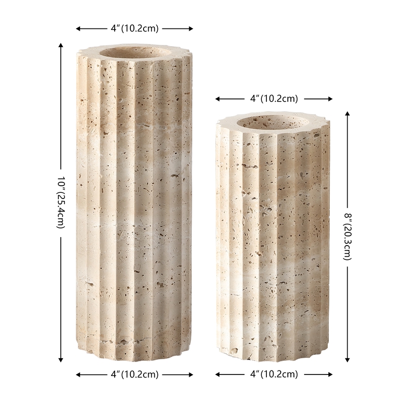 Safavieh Teroi Travertine Vase Set 2 in Sand