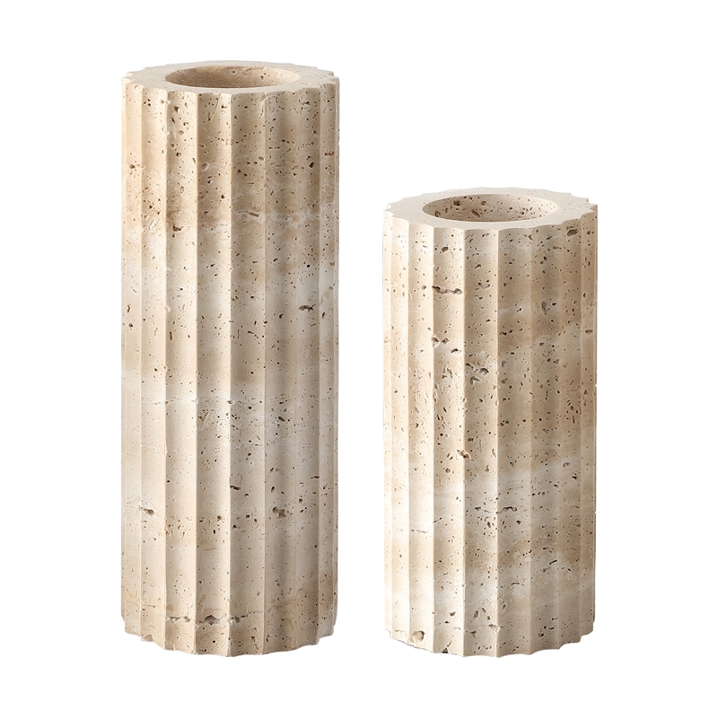 Safavieh Teroi Travertine Vase Set 2 in Sand