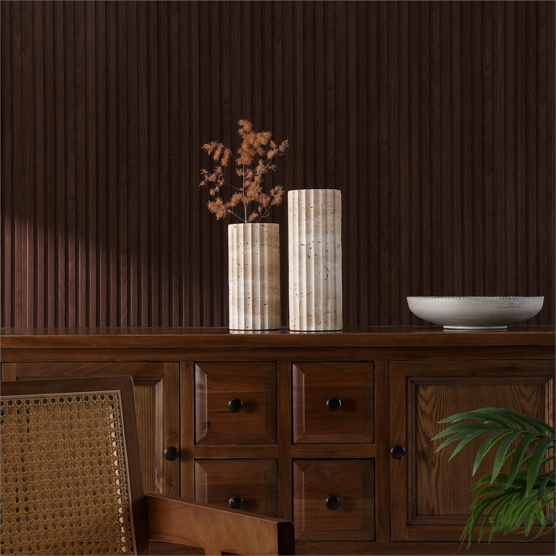 Safavieh Teroi Travertine Vase Set 2 in Sand