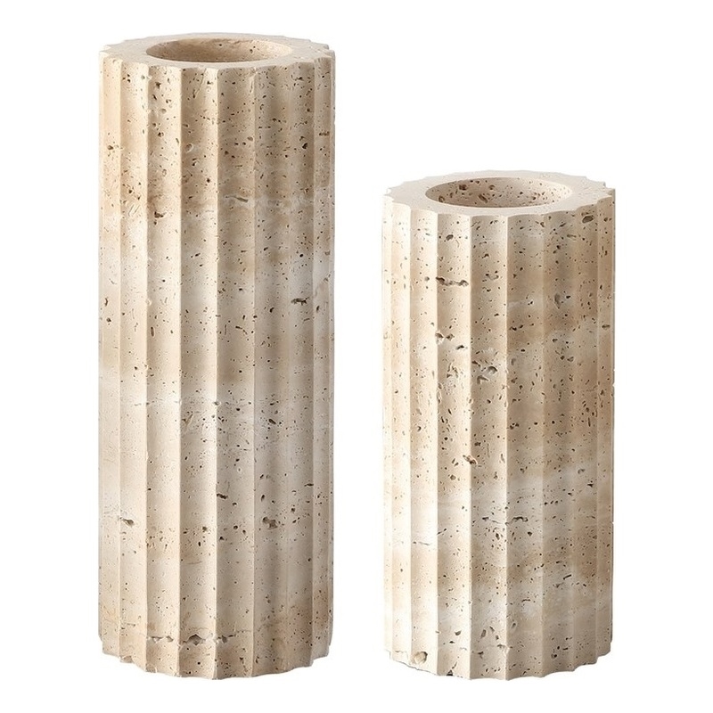 Safavieh Teroi Travertine Vase Set 2 in Sand