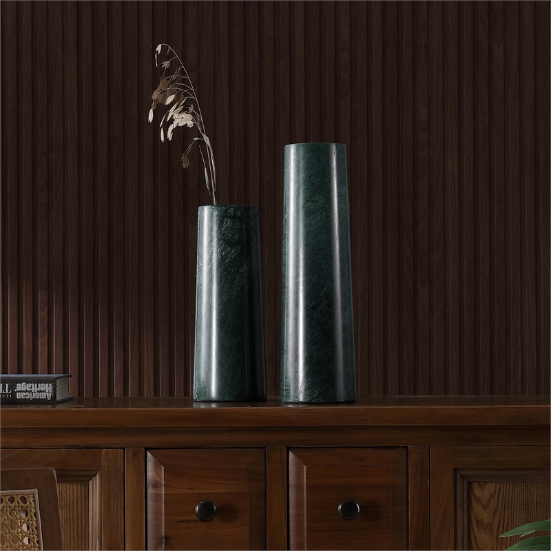 Safavieh Valto Marble Vase Set Of 2 in Green
