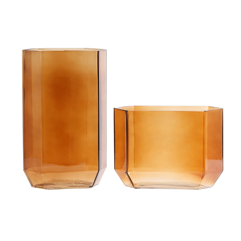 Safavieh Noreno  Glass Vase Set 2 in Orange Tint