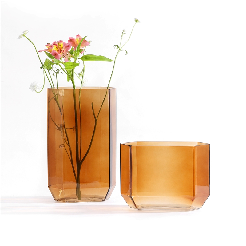 Safavieh Noreno  Glass Vase Set 2 in Orange Tint