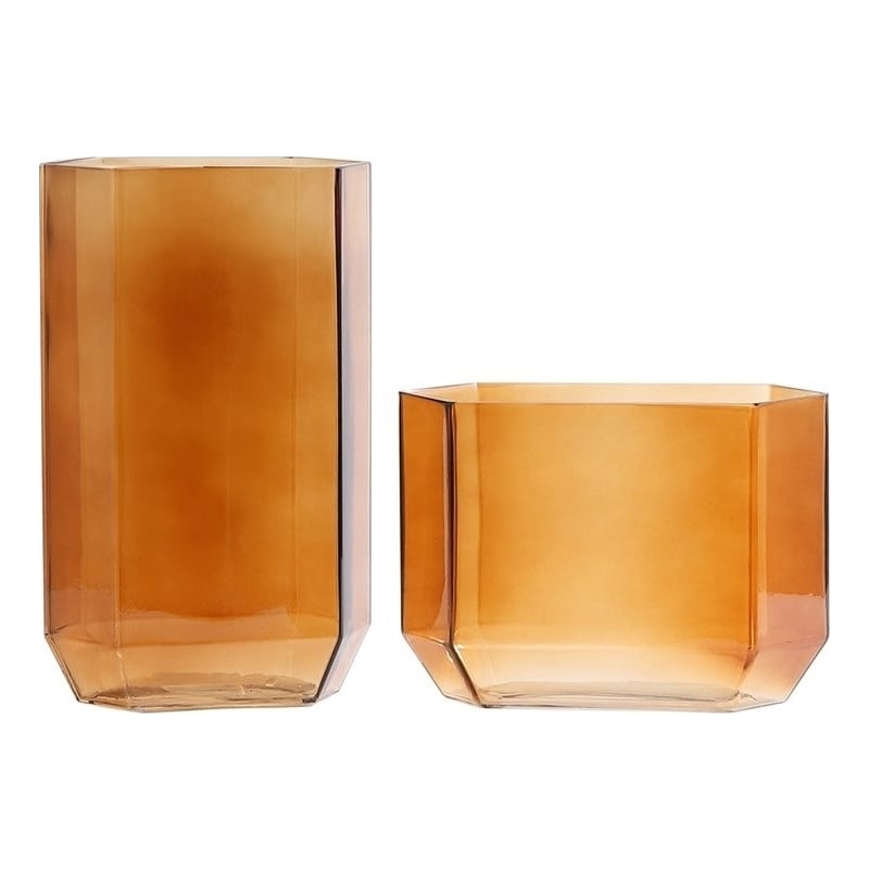 Safavieh Noreno  Glass Vase Set 2 in Orange Tint