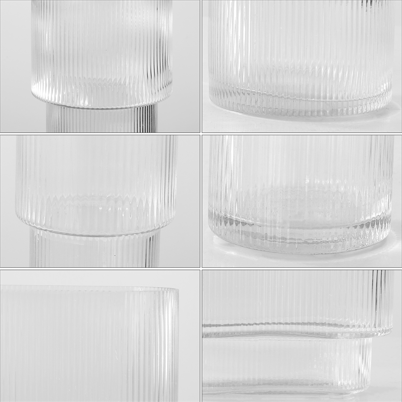 Safavieh Ceva Fluted Glass Vase Set 3 in Clear