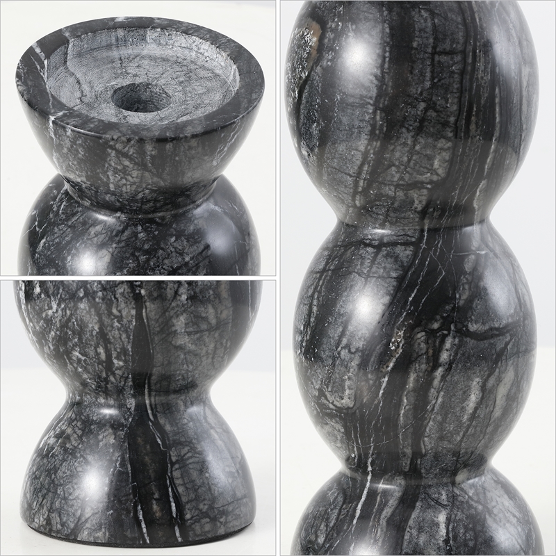 Safavieh Rhodes Marble Candle Holder Set Of 2 in Black
