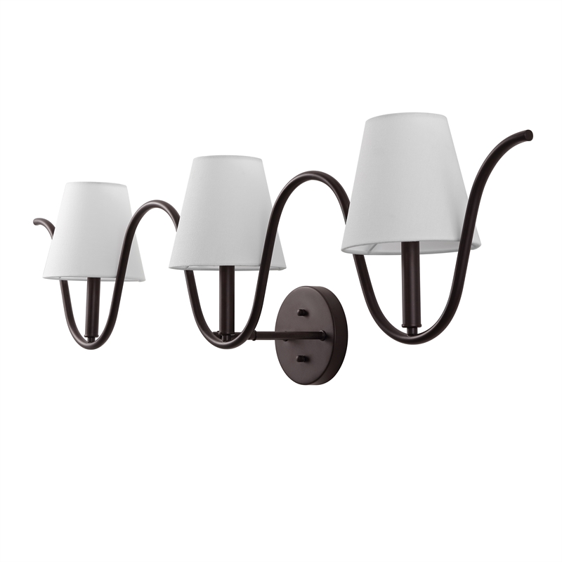 Safavieh Rylie 3 Light Metal and Fabric Wall Sconce in Bronze