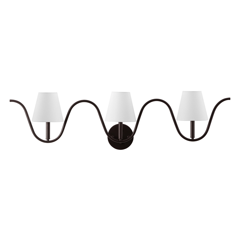 Safavieh Rylie 3 Light Metal and Fabric Wall Sconce in Bronze