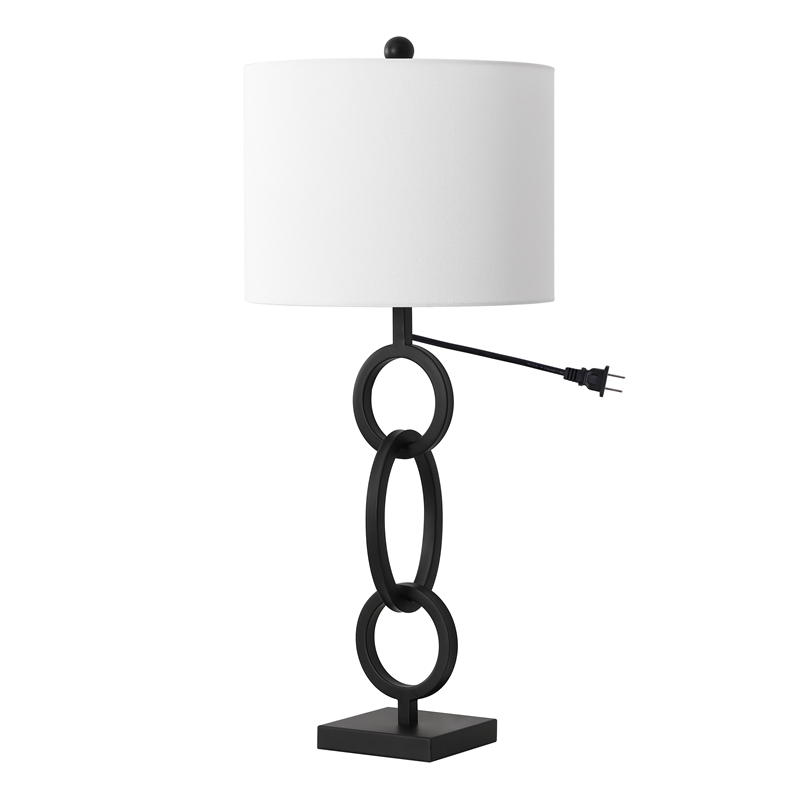 Safavieh Alaia Iron and Cotton Table Lamp in Black