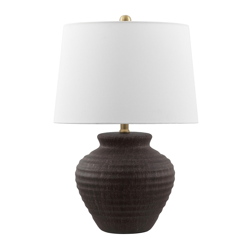Safavieh Ledger Ceramic Table Lamp in Brown