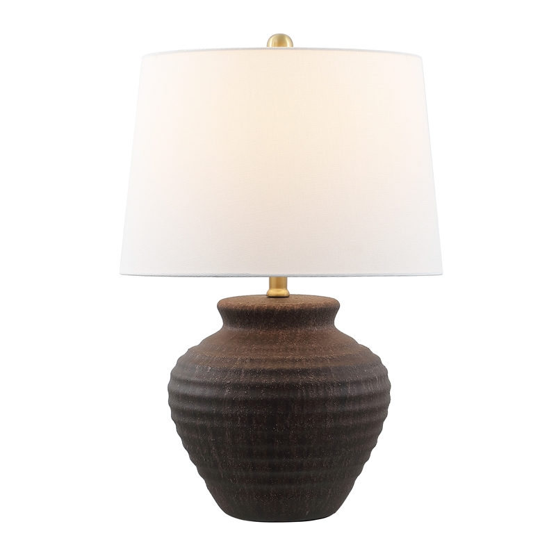 Safavieh Ledger Ceramic Table Lamp in Brown