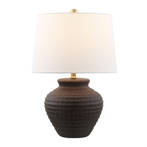Safavieh Ledger Ceramic Table Lamp in Brown