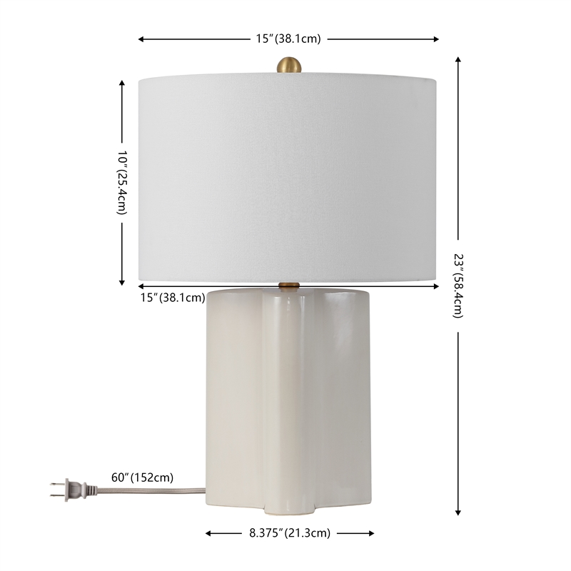 Safavieh Anessa Ceramic Table Lamp in Cream / Brass