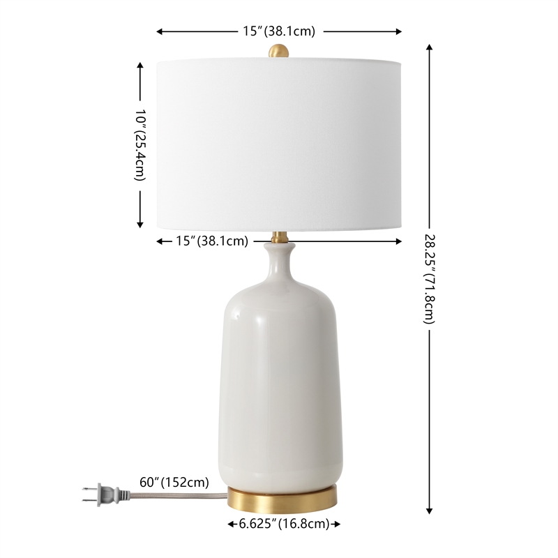 Safavieh Stevie Ceramic Table Lamp in Cream / Brass