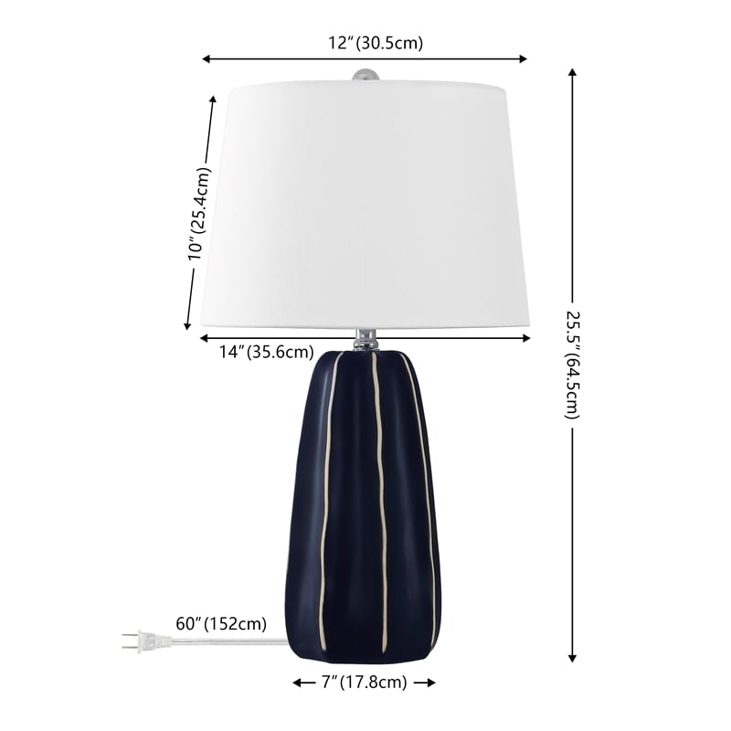 Safavieh Jude Ceramic Table Lamp in Navy