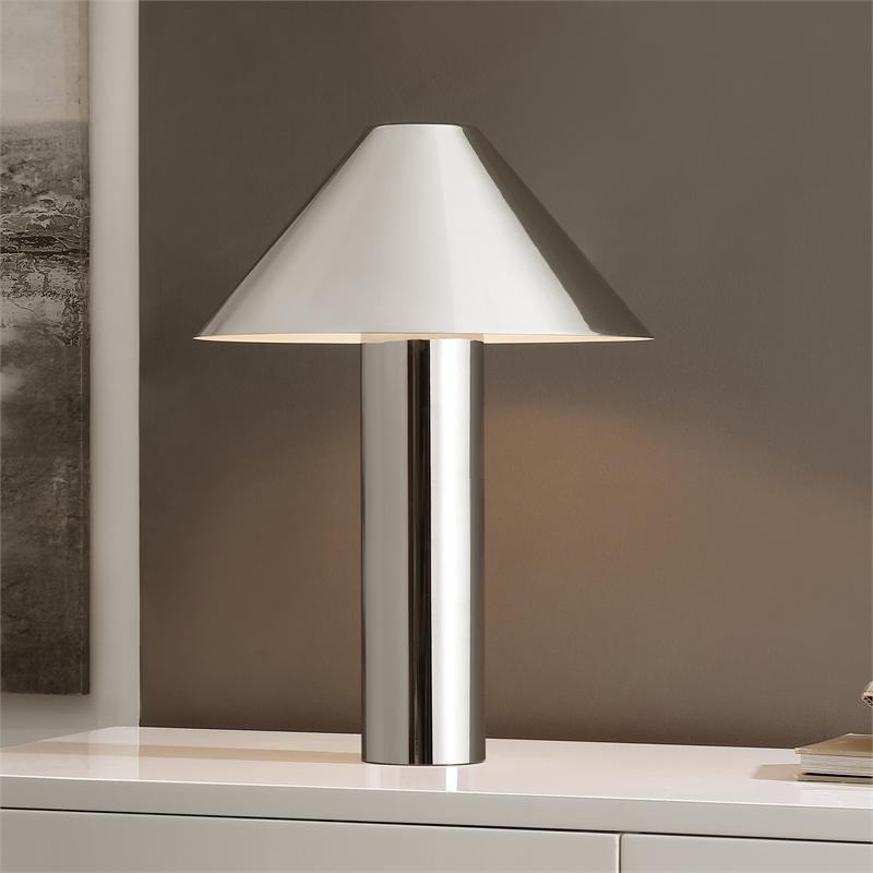 Safavieh Pia Metal Table Lamp in Chrome