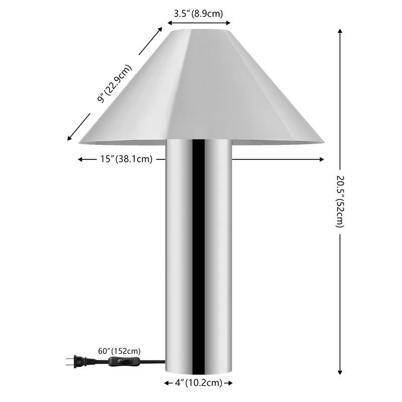 Safavieh Pia Metal Table Lamp in Chrome