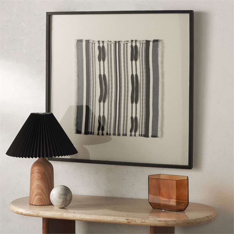 Safavieh Wona Wood Framed Textile Art in Black