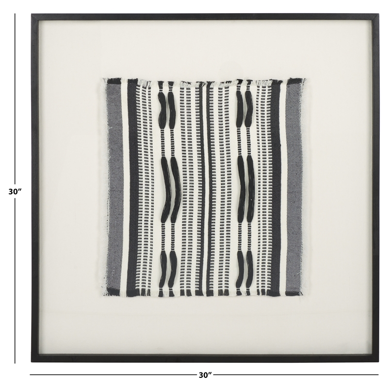Safavieh Wona Wood Framed Textile Art in Black