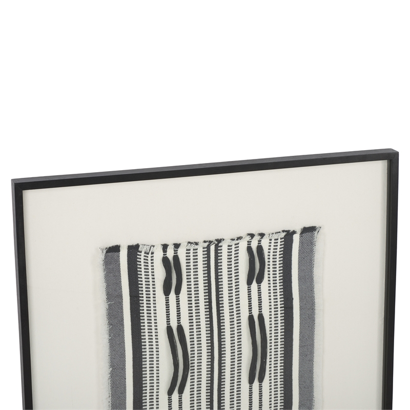 Safavieh Wona Wood Framed Textile Art in Black