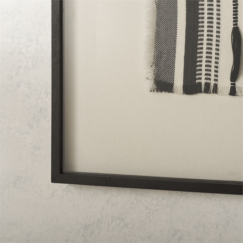 Safavieh Wona Wood Framed Textile Art in Black