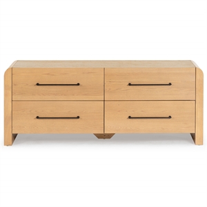 Safavieh Katrina Solid Wood 4 Drawer Dresser in Natural / Black