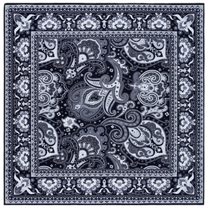 Safavieh Arizona 6'-0&quot x 6'-0&quot Polyester Power Loomed Rug in Black / Gray