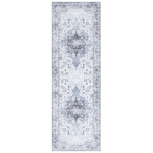 Safavieh Arizona 2'-6&quot x 12'-0&quot Polyester Power Loomed Rug in Ivory / Blue