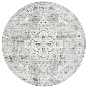 Safavieh Arizona 8'-0&quot x 8'-0&quot Polyester Power Loomed Rug in Light Gray / Beige